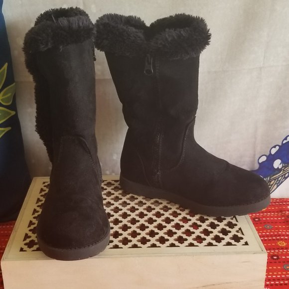 vegan faux fur boots